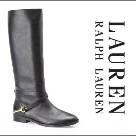 Ralph Lauren Jenny Vachetta Leather Riding Boots - Picture 1 of 16